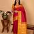 Apple red and gamboge yellow pure kanchi silk saree)