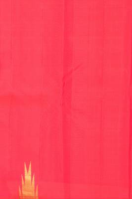 Dual tone pink temple pure kanchi silk saree 4