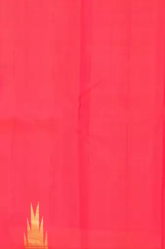 Dual tone pink temple kanchi silk saree with blouse
