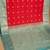 Red orange and pastel blue semi silk saree