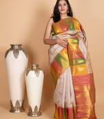 Tusser kanjivaram silk saree