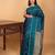 Peacock blue butta pure kanchi silk saree
