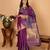 Ultra violet temple pure kanchi silk saree