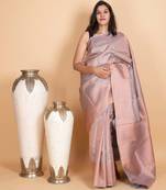 Cloud grey party wear silk saree