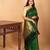 Bottle green butta pure kanchi silk saree