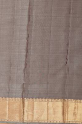 Steel grey butta pure kanjivaram silk saree 4