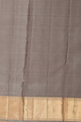 Steel grey butta pure kanjivaram silk saree