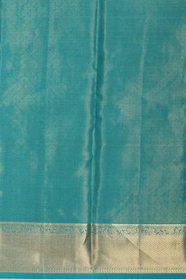 Candy pink and aqua blue tissue pure kanjivaram silk saree 3
