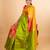 Earthy green-yellow two tone saree