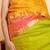 Earthy green-yellow two tone saree