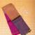 Magenta orange and purple mubbagam pure kanchi silk saree