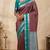Maroon and peacock green semi silk saree