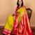 Green saree with red blouse