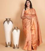 Champagne pure silk saree