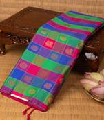 Multi colour checks soft silk saree