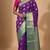 Violet and teal green kanchi semi silk saree