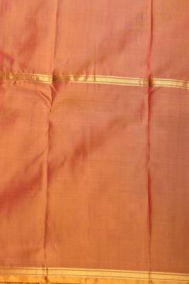 orange and maroon  mubbagam pure kanchi silk saree 3