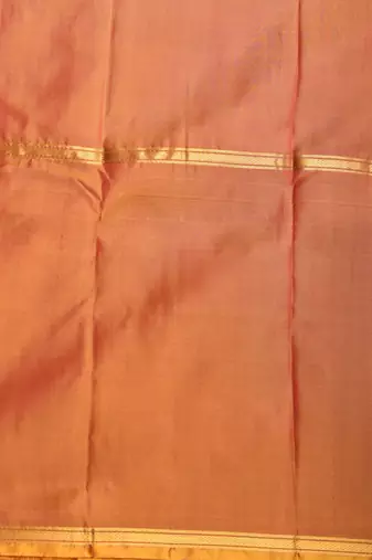 orange and maroon  mubbagam pure kanchi silk saree