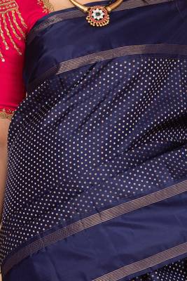 Royal blue pure kanjivaram silk saree 2