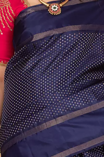 Royal blue kanjivaram silk saree with blouse