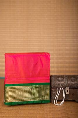 Dual tone pink 9 yard pure silk saree 1