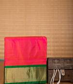 Dual tone pink 9 yard pure silk saree