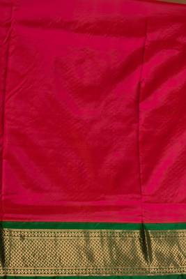 Dual tone pink 9 yard pure silk saree 3
