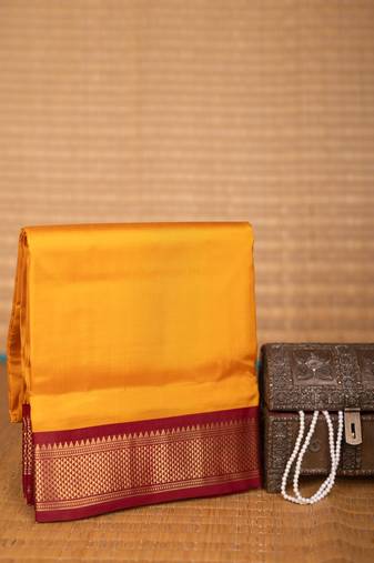 Turmeric yellow 9 yard pure silk saree