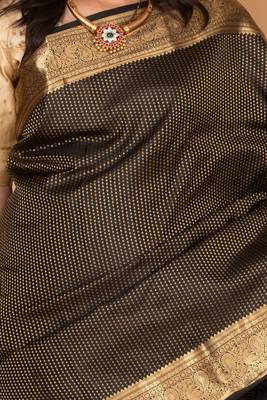 Black pure kanjivaram silk saree 2