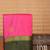 Rose pink and bottle green korvai semi silk saree