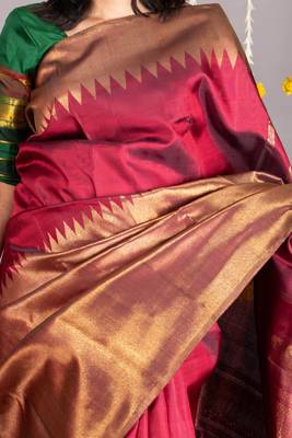 Maroon and gold saree 2