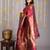 Maroon and gold saree