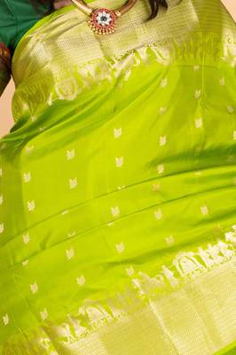 Green kalyana oorvalam pure kanchi silk saree 2
