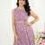 Women mauve paisley printed sleeveless round neck maxi dress