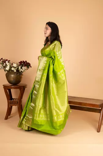 Green kalyana oorvalam pure kanchi silk saree