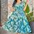 Women blue all-over floral print rayon fit & flare maxi dress