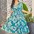 Women blue all-over floral print rayon fit & flare maxi dress