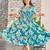 Women blue all-over floral print rayon fit & flare maxi dress