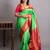 Parrot green and raspberry pure kanjivaram silk saree