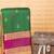 Pine green and orchid purple retta patta border pure touch silk saree