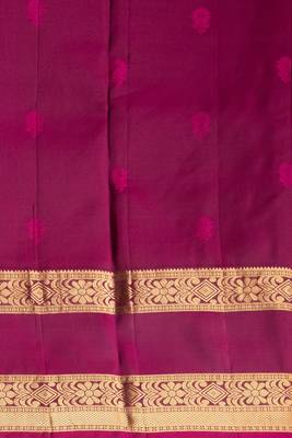 Pine green and orchid purple retta patta border pure touch silk saree 4