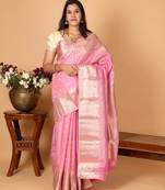 Baby pink kalyana oorvalam pure kanchi silk saree