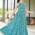 Women turquoise blue paisley printed sleeveless round neck maxi dress