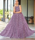 Women wine paisley printed sleeveless round neck maxi dress