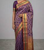 Plum purple and maroon soft silk saree
