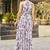 Women purple floral printed sleeveless round neck maxi dress