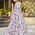 Women purple floral printed sleeveless round neck maxi dress