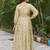Women beige printed flared anarkali dress