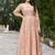 Women peach printed flared anarkali dress