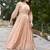Women peach printed flared anarkali dress
